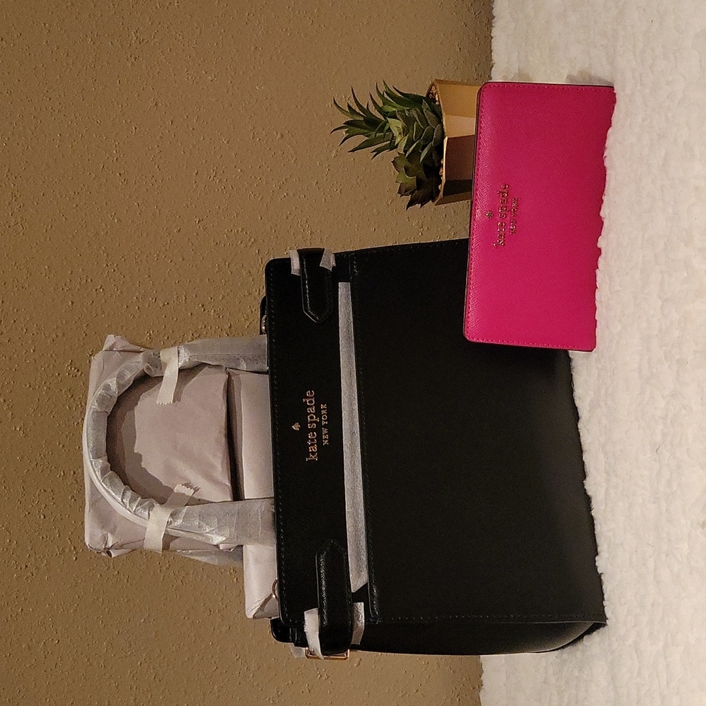 NWT kate spade staci leather satchel crossbody and wallet set new in packaging